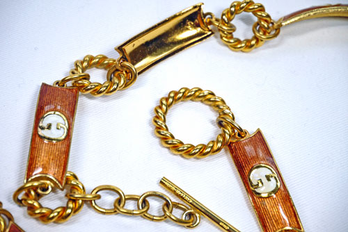 OLD Gucci チェーンベルト(茶)