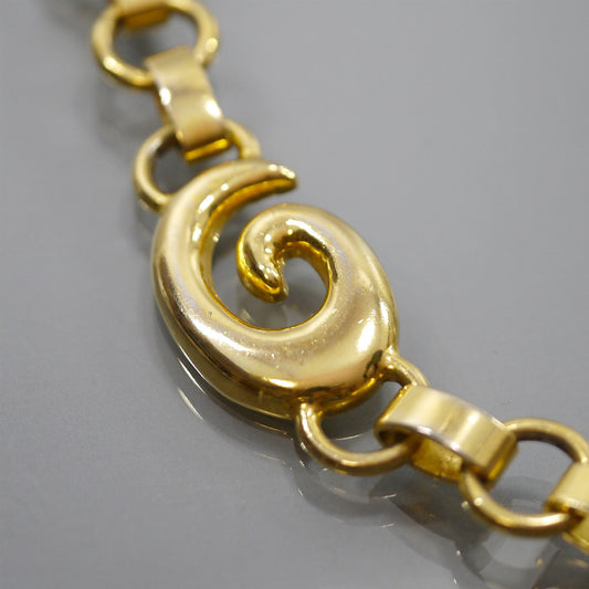 OLD Gucci スパイラルG チェーンベルト(ゴールド)