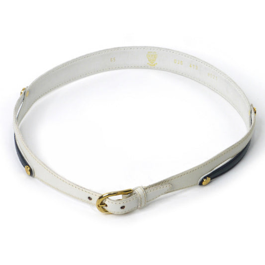 OLD Gucci バイカラー レザーウエストベルト(紺×白)
