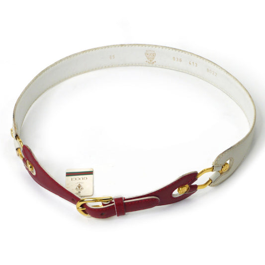 OLD Gucci バイカラー レザーウエストベルト(赤×白)