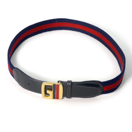 OLD Gucci シェリーラインGバックルベルト(青)