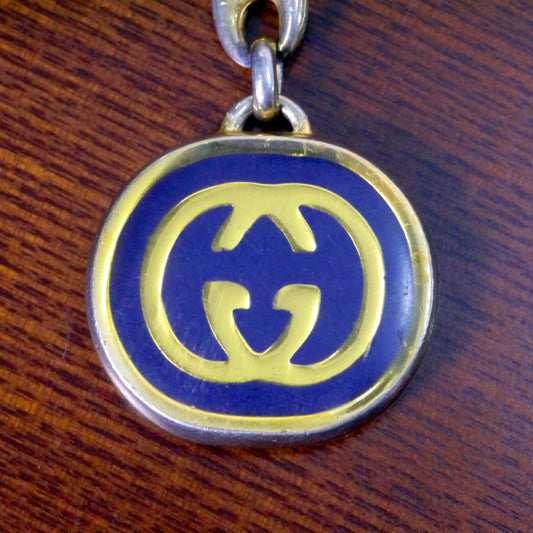 OLD Gucci インターロッキングGキーホルダー(青)