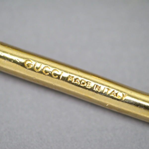 OLD Gucci ロゴプレートキーホルダー(茶)