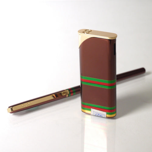 OLD Gucci ボールペン&ライターセット(茶)