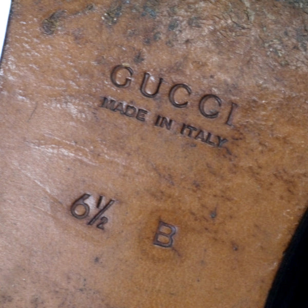 OLD Gucci ホースビットローファー ヒール(22cm・濃茶)