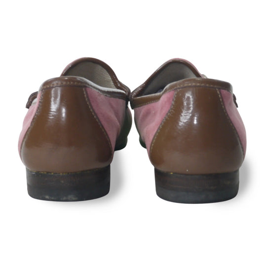 OLD Gucci ビロードローファー(21.5cm・ピンク)