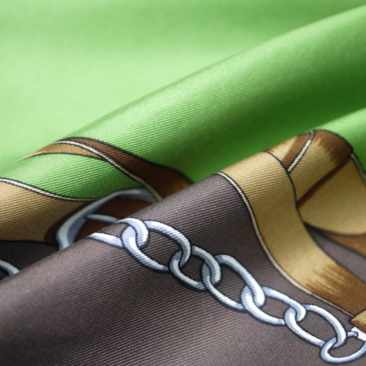 OLD Gucci 馬具柄 大判シルクスカーフ(茶系)