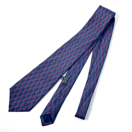 OLD Gucci シルクネクタイ 幾何学模様G(ブルー系)