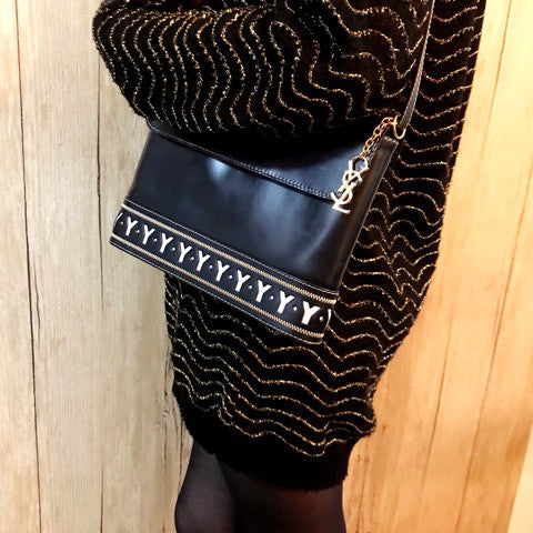 YVES SAINT LAURENT チャーム付ワンショルダー(濃紺)