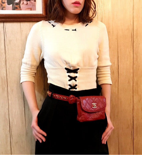 CHANEL マトラッセウエストポーチ(赤)