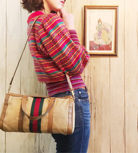 OLD Gucci <訳あり>2WAYシェリーミニボストン(キャメル)