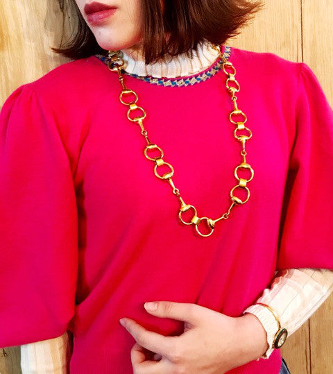 OLD Gucci ホースビット チェーンベルト(ゴールド)