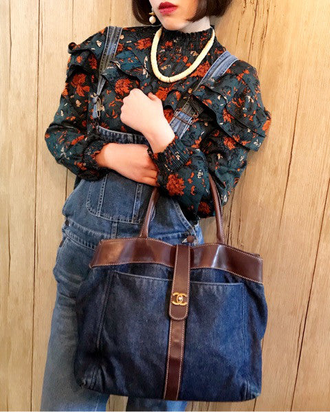 OLD CHANEL デニムトートバッグ(ワンウォッシュブルー)