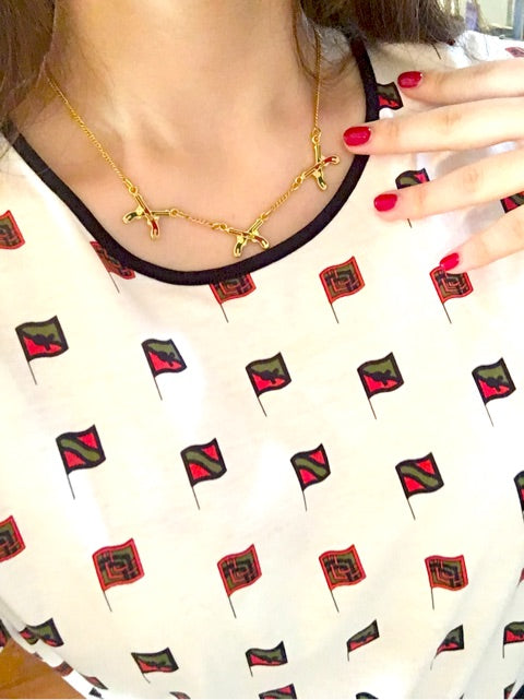 Roberta 緑・赤 ピストルネックレス