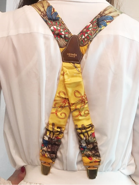 HERMES シルクサスペンダー(イエロー)