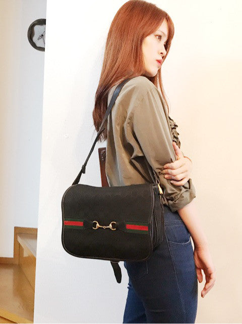 OLD Gucci ビット カメラショルダー(黒)