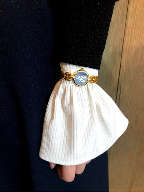 LANVIN ロゴフェイス ブレスウォッチ(ブルー×ゴールド)