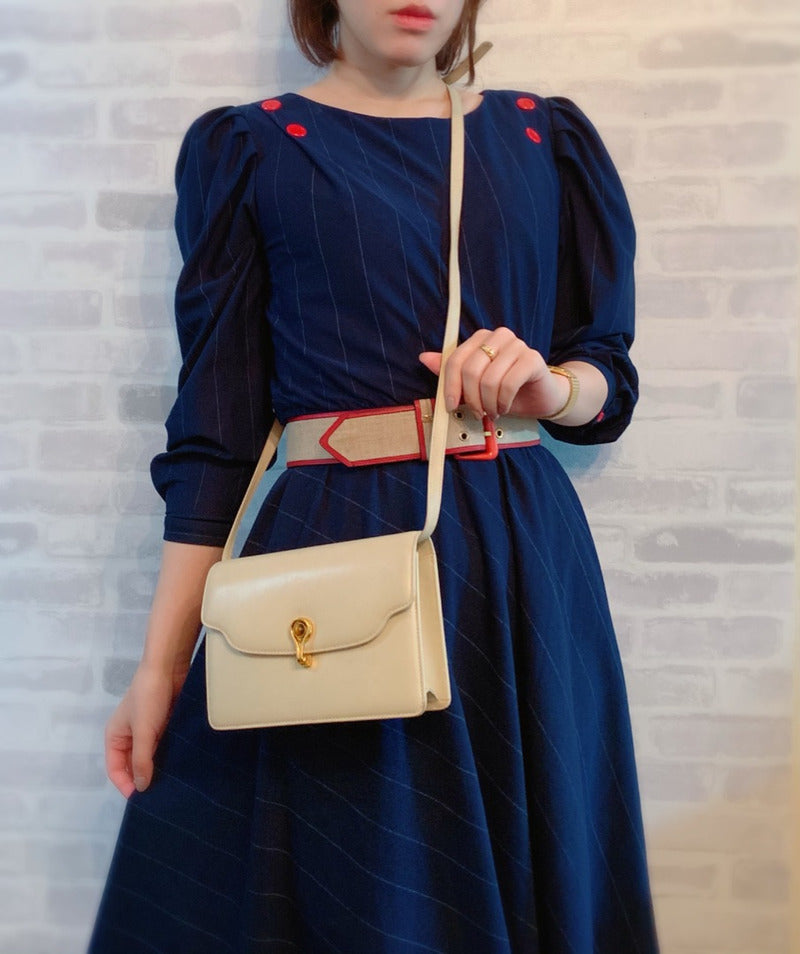 OLD Gucci レア!タイガーアイ 本革2WAYバッグ(アイボリー)