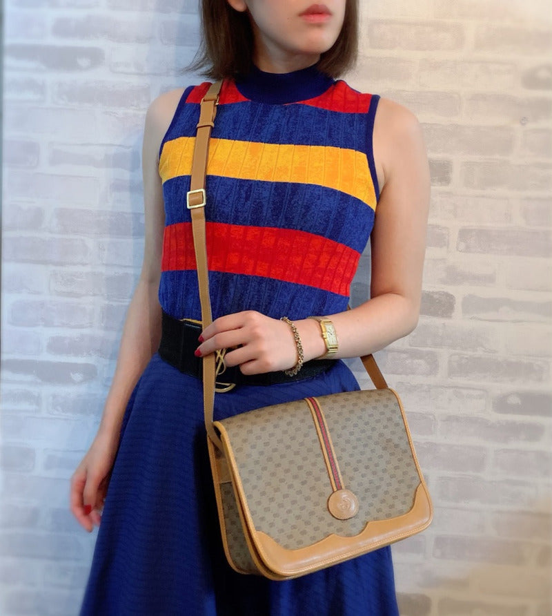 OLD Gucci マイクロGGシェリーショルダー(キャメル)