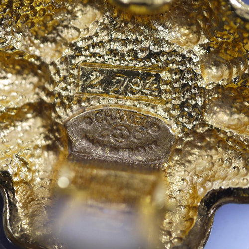 OLD CHANEL ダイヤ型イヤリング(ゴールド/パール)