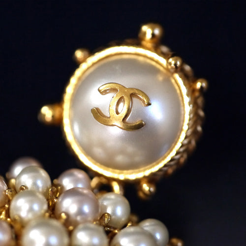 OLD CHANEL パールピアス(ハート/ココ)