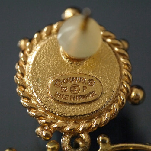 OLD CHANEL パールピアス(ハート/ココ)