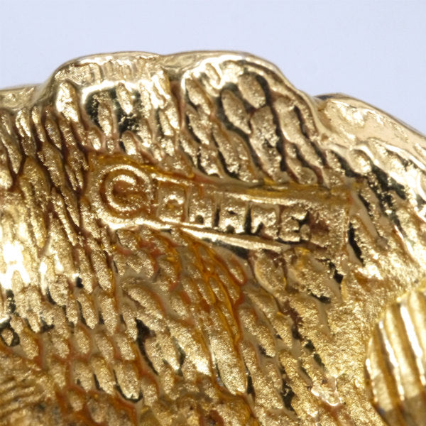 OLD CHANEL カメリアイヤリング(ゴールド)