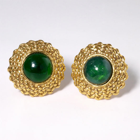 OLD CHANEL グリポア グリーンイヤリング(箱付き)