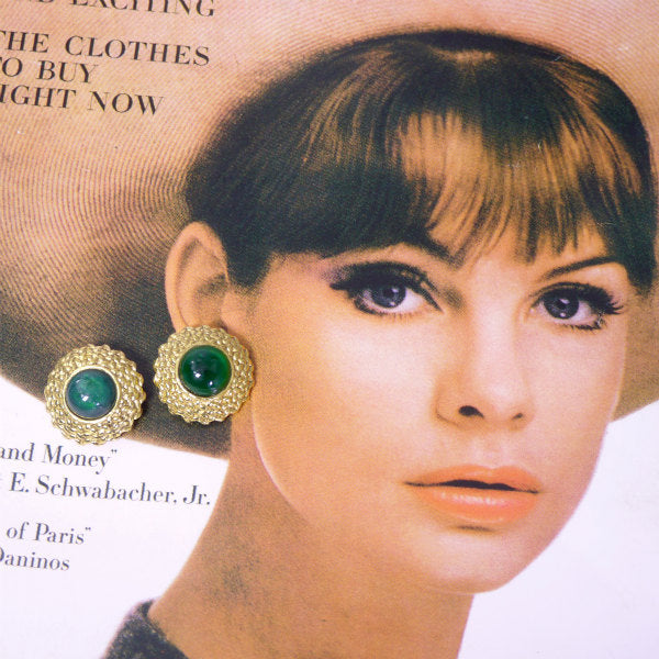 OLD CHANEL グリポア グリーンイヤリング(箱付き)