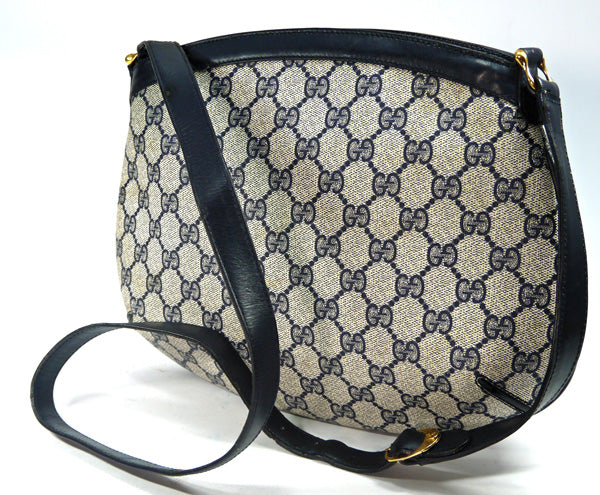 OLD Gucci ベルトデザイン丸型ポシェット（青）