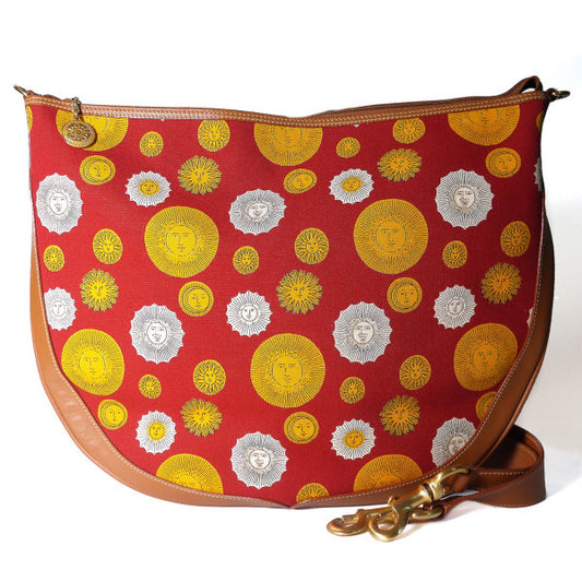 OLD Gucci 　太陽×月×星柄半円バッグ（赤）