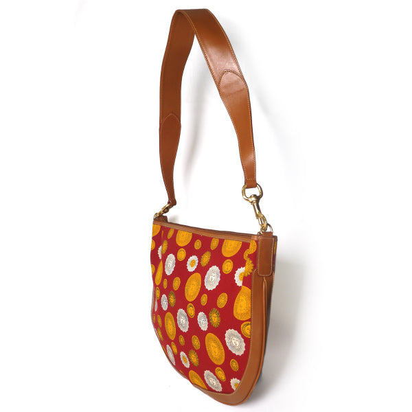 OLD Gucci 　太陽×月×星柄半円バッグ（赤）