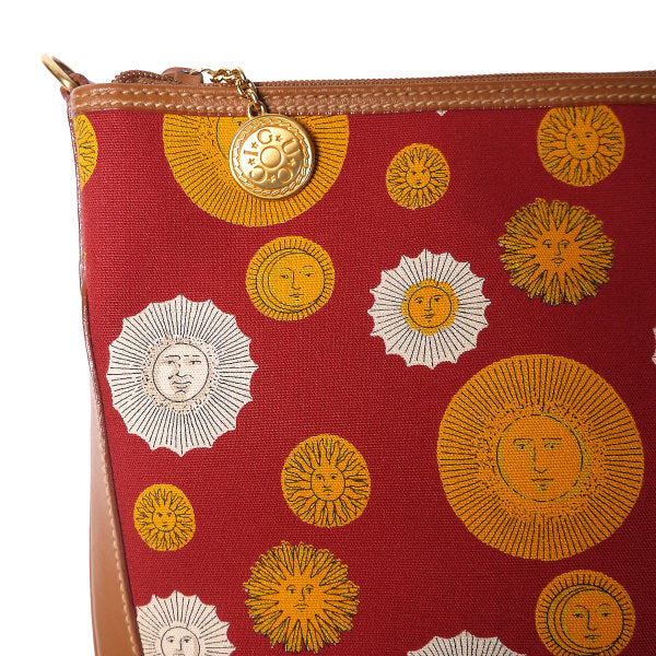OLD Gucci 　太陽×月×星柄半円バッグ（赤）