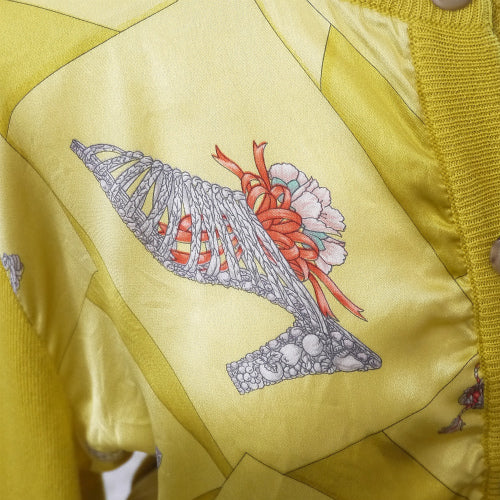 Salvatore Ferragamo　パンプス柄カーディガン（黄）