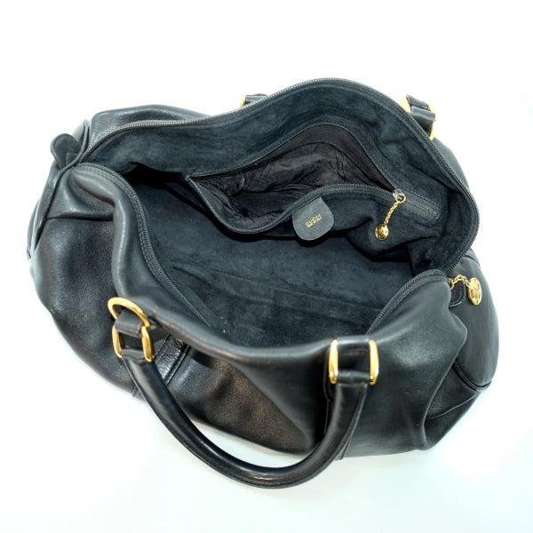 OLD Gucci　総革半円シンプルボストン（黒）