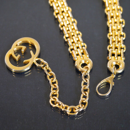 OLD Gucci 　インターロッキングチェーンベルト（ゴールドＧＧ）