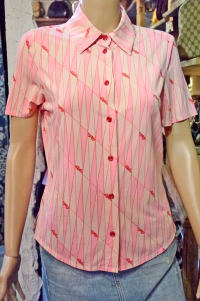 Roberta　ピンク半袖ブラウス