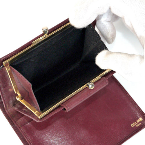 OLD CELINE　ブラゾン柄スエード財布（赤）