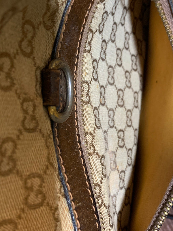 OLD Gucci　70s希少!ジャガードフック金具ショルダー（茶）