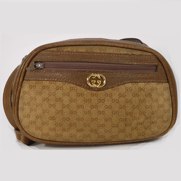 OLD Gucci マイクロGGスエード ミニポシェット（茶）