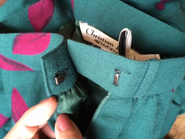 OLD Dior 緑 葉っぱ柄ヴィンテージスカート