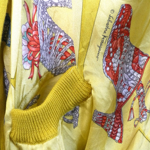 Salvatore Ferragamo　パンプス柄カーディガン（黄）