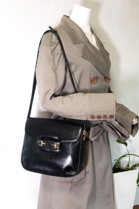 OLD Gucci　総革ビットブラックショルダー
