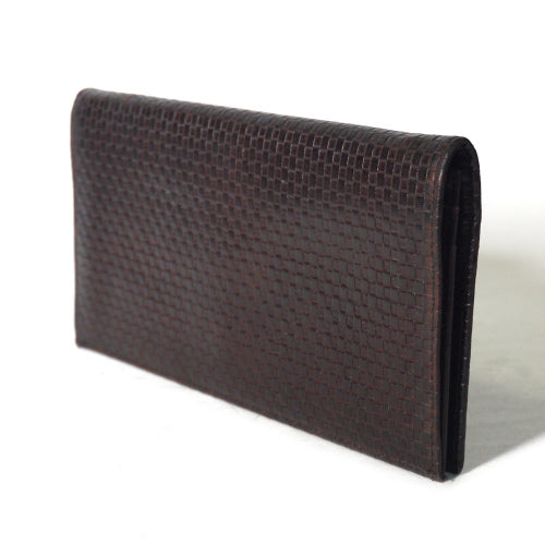 YVES SAINT LAURENT　本革　横長財布（濃茶）