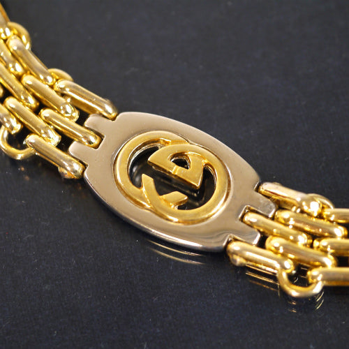 OLD Gucci インターロッキングチェーンベルト（ゴールドGG