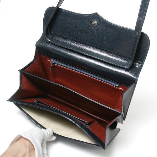 YVES SAINT LAURENT 3Way型押しショルダー(黒）