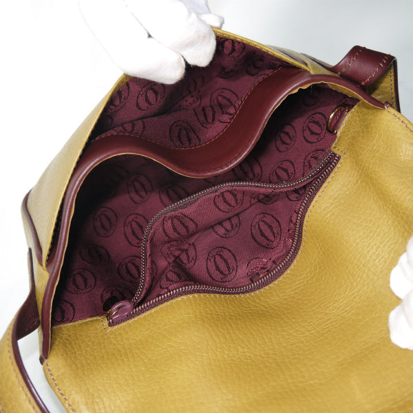 Cartier　マストライン デザインフラップショルダー（マスタード）