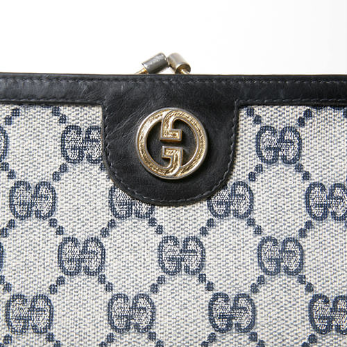 OLD Gucci　がま口横長財布（黒ＧＧ）