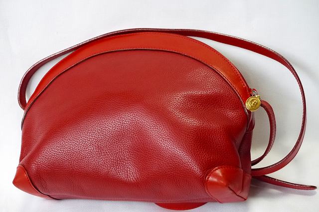 OLD Gucci　半丸ポシェット（総皮・赤）