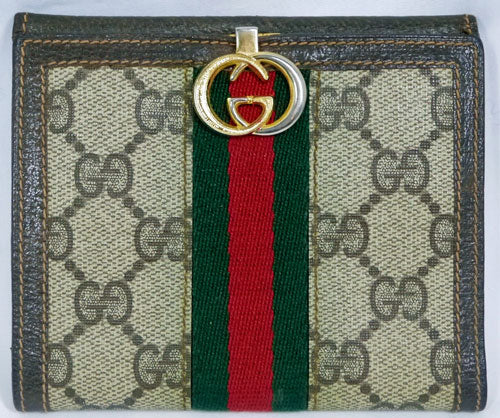 OLD Gucci　二つ折れシェリー財布　（茶）